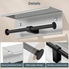 image:imageFORIOUS Double Toilet Paper Holder with Shelf Wall Mount Tissue Roll Holder for Bathroom 304 Stainless Steel Commercial Toilet Tissue Dispensers with Phone Shelf 4 Stainless SteelStainless Steel  Matte Black