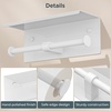 image:imageFORIOUS Double Toilet Paper Holder with Shelf Wall Mount Tissue Roll Holder for Bathroom 304 Stainless Steel Commercial Toilet Tissue Dispensers with Phone Shelf 4 Stainless SteelWhite