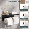 image:imageFORIOUS Double Toilet Paper Holder with Shelf Wall Mount Tissue Roll Holder for Bathroom 304 Stainless Steel Commercial Toilet Tissue Dispensers with Phone Shelf 4 Stainless SteelMatte Black  Stainless Steel