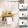 image:imageFORIOUS Double Toilet Paper Holder with Shelf Wall Mount Tissue Roll Holder for Bathroom 304 Stainless Steel Commercial Toilet Tissue Dispensers with Phone Shelf 4 Stainless SteelBrushed Gold