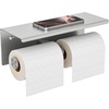 image:imageFORIOUS Double Toilet Paper Holder with Shelf Wall Mount Tissue Roll Holder for Bathroom 304 Stainless Steel Commercial Toilet Tissue Dispensers with Phone Shelf 4 Stainless SteelStainless Steel
