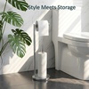 image:imageFORIOUS Toilet Paper Holder Stand Modern Freestanding Tissue Roll Holder for Bathroom Durable 304 Stainless Steel and Weighted Base Toilet Paper Stand toilet paper storage for 4 Rolls Brushed GoldChrome