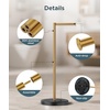 image:imageFORIOUS Toilet Paper Holder Stand Modern Freestanding Tissue Roll Holder for Bathroom Durable 304 Stainless Steel and Weighted Base Toilet Paper Stand toilet paper storage for 4 Rolls Brushed GoldMatte Black  Brushed Gold