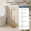 image:imageFORIOUS Toilet Paper Holder Stand Modern Freestanding Tissue Roll Holder for Bathroom Durable 304 Stainless Steel and Weighted Base Toilet Paper Stand toilet paper storage for 4 Rolls Brushed GoldBrushed Gold