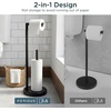 image:imageFORIOUS Toilet Paper Holder Stand Modern Freestanding Tissue Roll Holder for Bathroom Durable 304 Stainless Steel and Weighted Base Toilet Paper Stand toilet paper storage for 4 Rolls Brushed GoldMatte Black