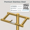 image:imageFORIOUS Toilet Paper Holder Stand Modern Freestanding Tissue Roll Holder for Bathroom Durable 304 Stainless Steel and Weighted Base Toilet Paper Stand toilet paper storage for 4 Rolls Brushed GoldBrushed Gold