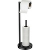 image:imageFORIOUS Toilet Paper Holder Stand Modern Freestanding Tissue Roll Holder for Bathroom Durable 304 Stainless Steel and Weighted Base Toilet Paper Stand toilet paper storage for 4 Rolls Brushed GoldMatte Black