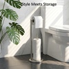 image:imageFORIOUS Toilet Paper Holder Stand Modern Freestanding Tissue Roll Holder for Bathroom Durable 304 Stainless Steel and Weighted Base Toilet Paper Stand toilet paper storage for 4 Rolls Brushed GoldStainless Steel