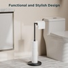 image:imageFORIOUS Toilet Paper Holder Stand Modern Freestanding Tissue Roll Holder for Bathroom Durable 304 Stainless Steel and Weighted Base Toilet Paper Stand toilet paper storage for 4 Rolls Brushed GoldMatte Black