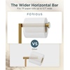 image:imageFORIOUS Toilet Paper Holder Stand Modern Freestanding Tissue Roll Holder for Bathroom Durable 304 Stainless Steel and Weighted Base Toilet Paper Stand toilet paper storage for 4 Rolls Brushed GoldMatte Black  Brushed Gold