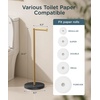 image:imageFORIOUS Toilet Paper Holder Stand Modern Freestanding Tissue Roll Holder for Bathroom Durable 304 Stainless Steel and Weighted Base Toilet Paper Stand toilet paper storage for 4 Rolls Brushed GoldMatte Black  Brushed Gold