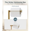 image:imageFORIOUS Toilet Paper Holder Stand Modern Freestanding Tissue Roll Holder for Bathroom Durable 304 Stainless Steel and Weighted Base Toilet Paper Stand toilet paper storage for 4 Rolls Brushed GoldBrushed Gold