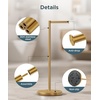 image:imageFORIOUS Toilet Paper Holder Stand Modern Freestanding Tissue Roll Holder for Bathroom Durable 304 Stainless Steel and Weighted Base Toilet Paper Stand toilet paper storage for 4 Rolls Brushed GoldBrushed Gold