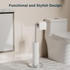 image:imageFORIOUS Toilet Paper Holder Stand Modern Freestanding Tissue Roll Holder for Bathroom Durable 304 Stainless Steel and Weighted Base Toilet Paper Stand toilet paper storage for 4 Rolls Brushed GoldBrushed Nickel