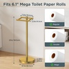 image:imageFORIOUS Toilet Paper Holder Stand Modern Freestanding Tissue Roll Holder for Bathroom Durable 304 Stainless Steel and Weighted Base Toilet Paper Stand toilet paper storage for 4 Rolls Brushed GoldBrushed Gold