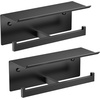 image:imageFORIOUS Toilet Paper Holder with Shelf 304 Stainless Steel Wall Mount Commercial Toilet Paper Dispenser Double Tissue Roll Holder for Bathroom 2 Matte BlackMatte Black