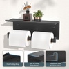 image:imageFORIOUS Toilet Paper Holder with Shelf 304 Stainless Steel Wall Mount Commercial Toilet Paper Dispenser Double Tissue Roll Holder for Bathroom 2 Matte BlackMatte Black