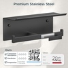 image:imageFORIOUS Toilet Paper Holder with Shelf 304 Stainless Steel Wall Mount Commercial Toilet Paper Dispenser Double Tissue Roll Holder for Bathroom 2 Matte BlackMatte Black