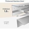 image:imageFORIOUS Toilet Paper Holder with Shelf 304 Stainless Steel Wall Mount Commercial Toilet Paper Dispenser Double Tissue Roll Holder for Bathroom 2 Matte BlackChrome