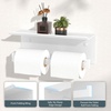 image:imageFORIOUS Toilet Paper Holder with Shelf 304 Stainless Steel Wall Mount Commercial Toilet Paper Dispenser Double Tissue Roll Holder for Bathroom 2 Matte BlackWhite