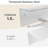 image:imageFORIOUS Toilet Paper Holder with Shelf 304 Stainless Steel Wall Mount Commercial Toilet Paper Dispenser Double Tissue Roll Holder for Bathroom 2 Matte BlackWhite