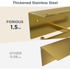 image:imageFORIOUS Toilet Paper Holder with Shelf 304 Stainless Steel Wall Mount Commercial Toilet Paper Dispenser Double Tissue Roll Holder for Bathroom 2 Matte BlackBrushed Gold