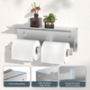 image:imageFORIOUS Toilet Paper Holder with Shelf 304 Stainless Steel Wall Mount Commercial Toilet Paper Dispenser Double Tissue Roll Holder for Bathroom 2 Matte BlackStainless Steel