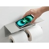 image:imageFORIOUS Toilet Paper Holder with Shelf 304 Stainless Steel Wall Mount Commercial Toilet Paper Dispenser Double Tissue Roll Holder for Bathroom 2 Matte BlackStainless Steel