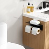 image:imageFORIOUS Toilet Paper Holder with Shelf 304 Stainless Steel Wall Mount Commercial Toilet Paper Dispenser Double Tissue Roll Holder for Bathroom 2 Matte BlackMatte Black  Brushed Gold