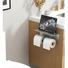 image:imageFORIOUS Toilet Paper Holder with Shelf 304 Stainless Steel Wall Mount Commercial Toilet Paper Dispenser Double Tissue Roll Holder for Bathroom 2 Matte BlackStainless Steel