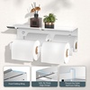 image:imageFORIOUS Toilet Paper Holder with Shelf 304 Stainless Steel Wall Mount Commercial Toilet Paper Dispenser Double Tissue Roll Holder for Bathroom 2 Matte BlackChrome