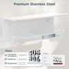 image:imageFORIOUS Toilet Paper Holder with Shelf 304 Stainless Steel Wall Mount Commercial Toilet Paper Dispenser Double Tissue Roll Holder for Bathroom 2 Matte BlackWhite