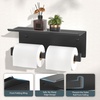 image:imageFORIOUS Toilet Paper Holder with Shelf 304 Stainless Steel Wall Mount Commercial Toilet Paper Dispenser Double Tissue Roll Holder for Bathroom 2 Matte BlackMatte Black