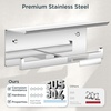 image:imageFORIOUS Toilet Paper Holder with Shelf 304 Stainless Steel Wall Mount Commercial Toilet Paper Dispenser Double Tissue Roll Holder for Bathroom 2 Matte BlackChrome