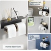 image:imageFORIOUS Toilet Paper Holder with Shelf 304 Stainless Steel Wall Mount Commercial Toilet Paper Dispenser Double Tissue Roll Holder for Bathroom 2 Matte BlackMatte Black