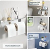 image:imageFORIOUS Toilet Paper Holder with Shelf 304 Stainless Steel Wall Mount Commercial Toilet Paper Dispenser Double Tissue Roll Holder for Bathroom 2 Matte BlackChrome
