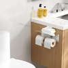 image:imageFORIOUS Toilet Paper Holder with Shelf 304 Stainless Steel Wall Mount Commercial Toilet Paper Dispenser Double Tissue Roll Holder for Bathroom 2 Matte BlackChrome