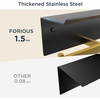 image:imageFORIOUS Toilet Paper Holder with Shelf 304 Stainless Steel Wall Mount Commercial Toilet Paper Dispenser Double Tissue Roll Holder for Bathroom 2 Matte BlackMatte Black  Brushed Gold