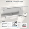 image:imageFORIOUS Toilet Paper Holder with Shelf 304 Stainless Steel Wall Mount Commercial Toilet Paper Dispenser Double Tissue Roll Holder for Bathroom 2 Matte BlackStainless Steel
