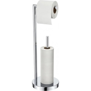 image:imageFORIOUS Toilet Paper Holder Stand Modern Freestanding Tissue Roll Holder for Bathroom Durable 304 Stainless Steel and Weighted Base Toilet Paper Stand toilet paper storage for 4 Rolls Brushed GoldChrome