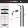 image:imageFORIOUS Brushed Nickel Bathroom Vessel Sink Faucet 1 Hole Tall Bathroom Faucet Single Handle One Hole with Pop Up Drain and Supply Lines Basin Bowl Vanity Lavatory ResidentialCommercial Use