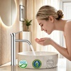 image:imageFORIOUS Chrome Bathroom Vessel Sink Faucet 1 Hole Tall Bathroom Faucet Single Handle One Hole with Pop Up Drain and Supply Lines Basin Bowl Vanity Lavatory ResidentialCommercial Use
