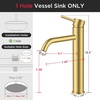 image:imageFORIOUS Gold Bathroom Vessel Sink Faucet 1 Hole Tall Bathroom Faucet Single Handle One Hole with Pop Up Drain and Supply Lines Basin Bowl Vanity Lavatory ResidentialCommercial Use