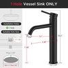 image:imageFORIOUS Matte Black Bathroom Vessel Sink Faucet 1 Hole Tall Bathroom Faucet Single Handle One Hole with Pop Up Drain and Supply Lines Basin Bowl Vanity Lavatory ResidentialCommercial Use
