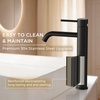 image:imageFORIOUS Matte Black Bathroom Vessel Sink Faucet 1 Hole Tall Bathroom Faucet Single Handle One Hole with Pop Up Drain and Supply Lines Basin Bowl Vanity Lavatory ResidentialCommercial Use