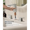 image:imageFORIOUS Vessel Bathroom Sink Faucets 1 Hole Brushed Gold Tall Waterfall Bathroom Faucet Single Handle with Pop Up Drain and Supply Lines for Bowel Sink Deck MountStainless Steel