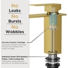 image:imageFORIOUS Vessel Bathroom Sink Faucets 1 Hole Brushed Gold Tall Waterfall Bathroom Faucet Single Handle with Pop Up Drain and Supply Lines for Bowel Sink Deck MountBrushed Gold