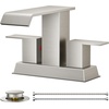 image:imageFORIOUS Vessel Bathroom Sink Faucets 1 Hole Brushed Gold Tall Waterfall Bathroom Faucet Single Handle with Pop Up Drain and Supply Lines for Bowel Sink Deck MountStainless Steel