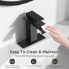 image:imageFORIOUS Vessel Bathroom Sink Faucets 1 Hole Brushed Gold Tall Waterfall Bathroom Faucet Single Handle with Pop Up Drain and Supply Lines for Bowel Sink Deck MountMatte Black