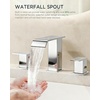 image:imageFORIOUS Vessel Bathroom Sink Faucets 1 Hole Brushed Gold Tall Waterfall Bathroom Faucet Single Handle with Pop Up Drain and Supply Lines for Bowel Sink Deck MountChrome